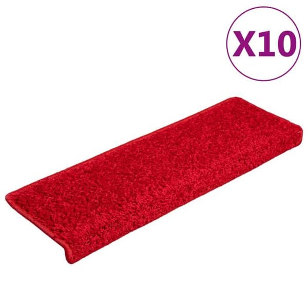 Maison Exclusive - Trappe tæppe 10 stykker 65 x 21 x 4 cm Rød rektangulær kant Röd