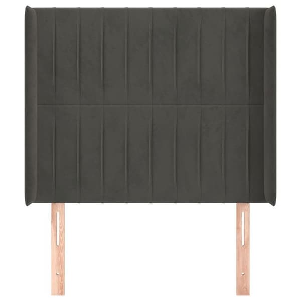 Maison Exclusive - Päätylevy korvilla Tummanharmaa 103x16x118/128 cm Sametti mörkgrå