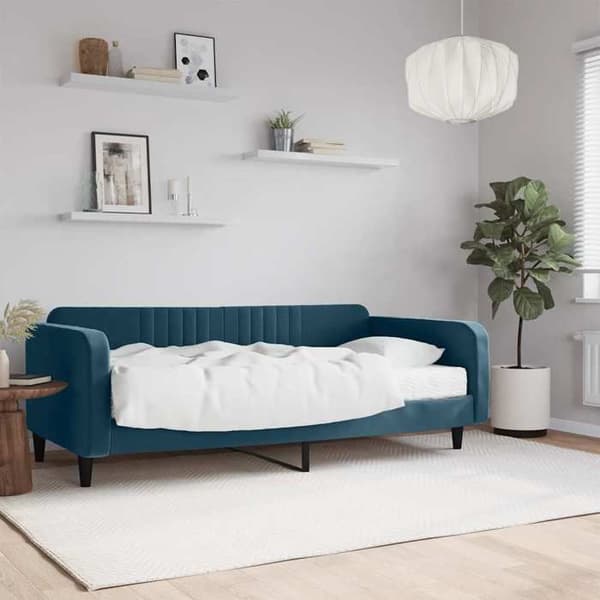 Maison Exclusive - Dagbädd med blå madrass 100x200 cm sammet Blå