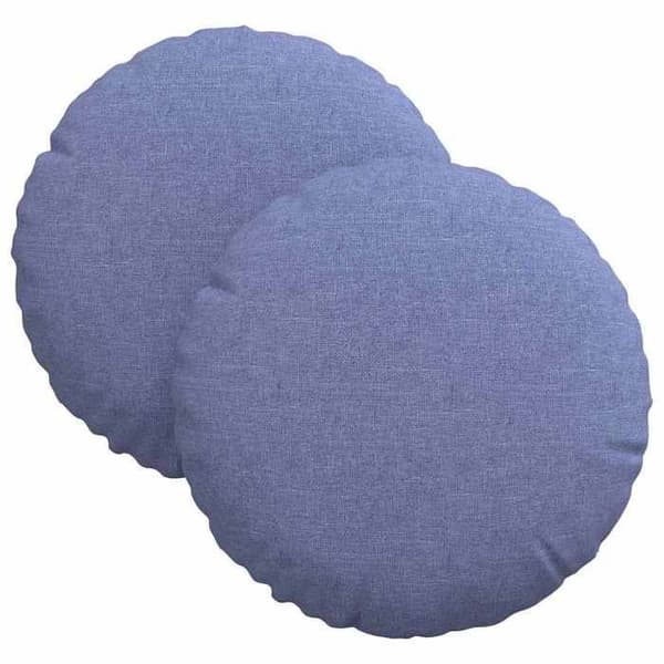 Sittkudde - EXKLUSIVT HEM - 2-pack - Rund - Denimblå - Fyllning fiber denim blå