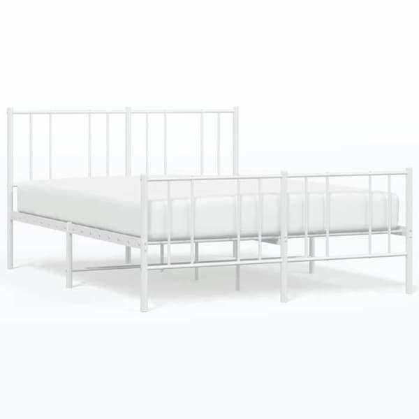 Maison Exclusive - Metall sängram utan madrass och vit sängfot 160x200 cm