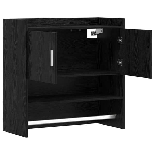 Maison Exclusive - Væghylde Montering væg Sort eg 80 x 36 x 80 cm svart ek