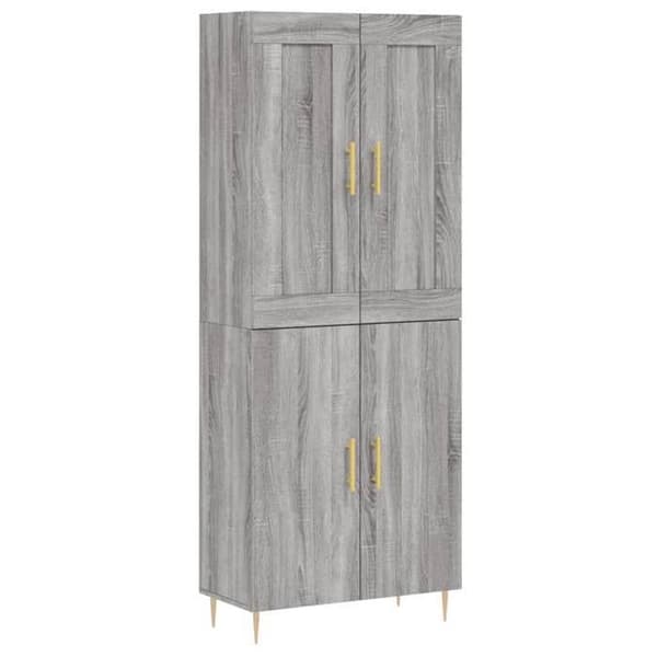 Maison Exclusive - Buffé hög Sonoma grå 69,5x34x180 cm Ingenjörsträ Sonoma grå