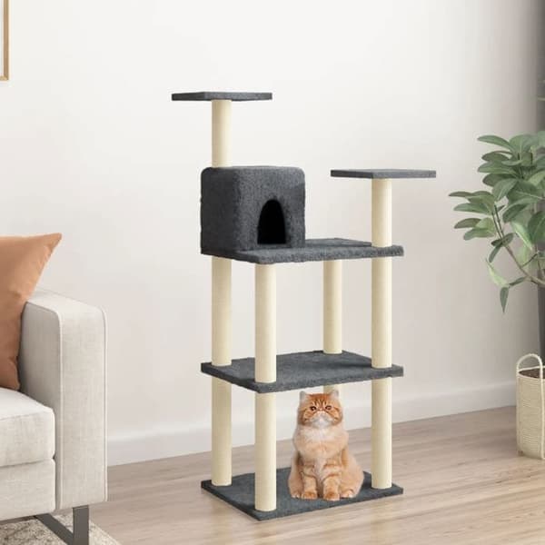 Maison Exclusive - Kattekradsetræ med sisal kløer i mørkegrå 118,5 cm mörkgrå