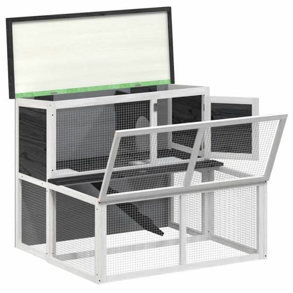 Maison Exclusive - Harmaa Clapier 102x90x84,5 cm massiivipuusta grå