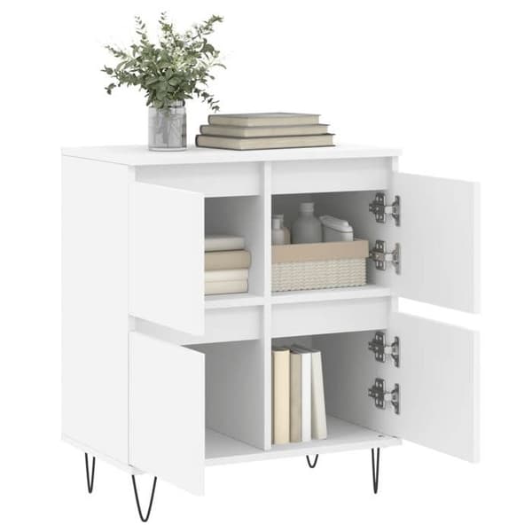 Maison Exclusive - Buffé Vit 60x35x70 cm Ingenjörsträ