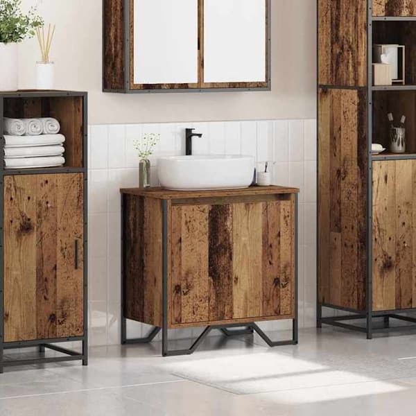 Vaskeskab - EKSKLUSIV HUS - 60x35x60 cm - Ingeniørtræ - Sort - Rummelig opbevaring Svart