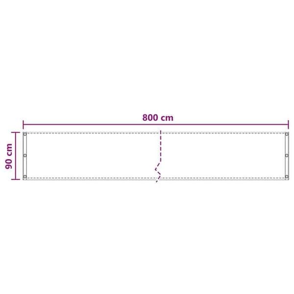 Maison Exclusive - Balkonafskærmning 90 x 800 cm HDPE og rektangulær aluminium