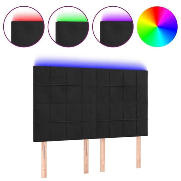Maison Exclusive - LED-päätymustalla 144x5x118/128 cm sametti Svart