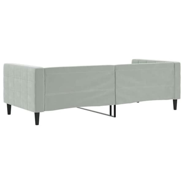 Dagseng - EKSKLUSIV HUS - 90x200 cm - Velour - Inkluderet lamelbund - Lys grå ljusgrått