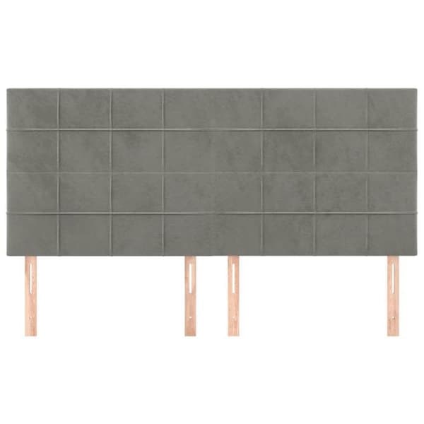 Maison Exclusive - Hovedgærde Lys Grå 160x5x118/128 cm Velour Ljusgrått
