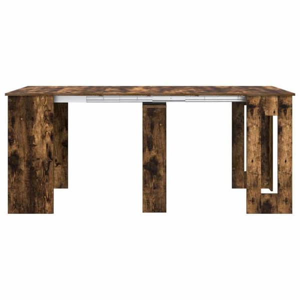 Spisebord - EKSKLUSIV HUS - 180x85x75 cm - Ingeniørtræ røgfyldt eg - Manuel udtræk - Rektangulær Rökt ek