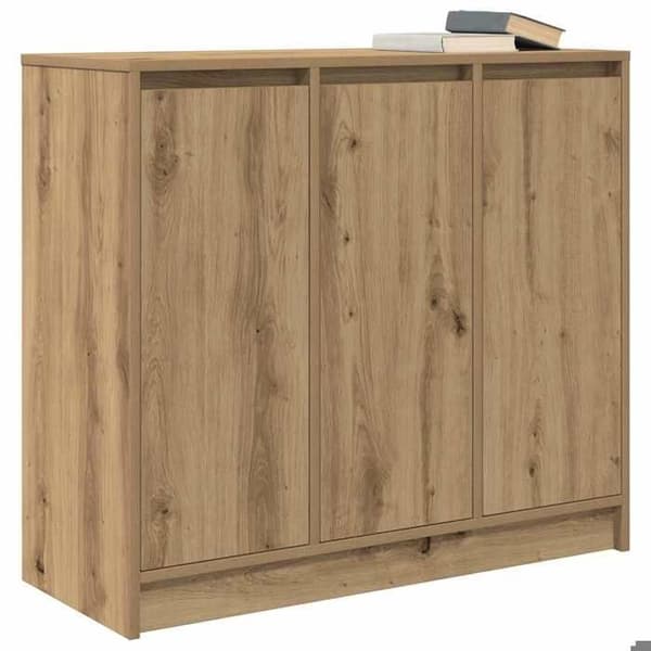 Maison Exclusive - Buffet i egetræ, håndlavet 85x34x76 cm, ingeniørtræ