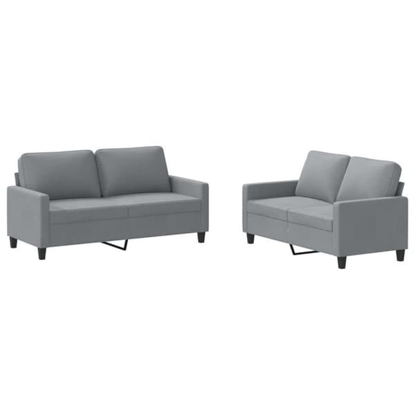 Maison Exclusive - Sæt af 2 sofaer med puder Lys grå Stof