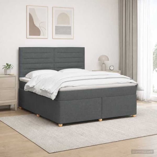 Sengestel med madras - MAISON EXCLUSIVE - Maison Exclusive - 140 x 200 cm - Mørkegrå - LED USB Mörkgrå