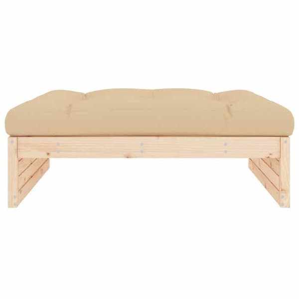 Trädgårdsfotstöd - EXKLUSIV HEM - 120x80 cm - Massivt furu - Polstrad kudde - Modulär