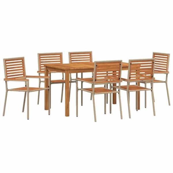 Maison Exclusive - 7 dele have spisebordssæt Beige beige
