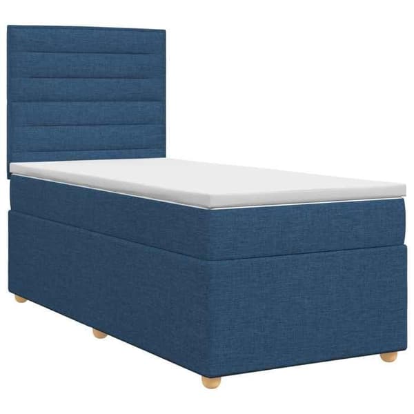 Maison Exclusive - Boxspring-sänky sinisellä patjalla 90 x 190 cm Kangas Blå