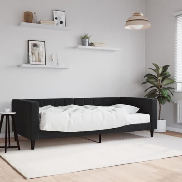 Maison Exclusive - Daybed med sort madras 90x200 cm velour