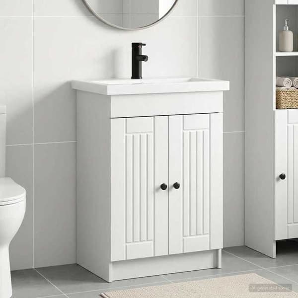 Maison Exclusive - Badeværelsesmøbel sæt Hvid 56 x 37,5 x 81 cm
