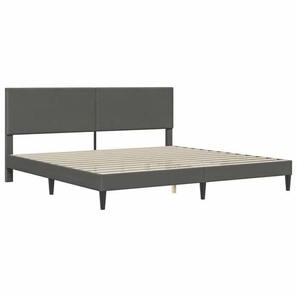 Maison Exclusive - Sängram Mörkgrå 200 x 200 cm Tyg i ribbad sammet
