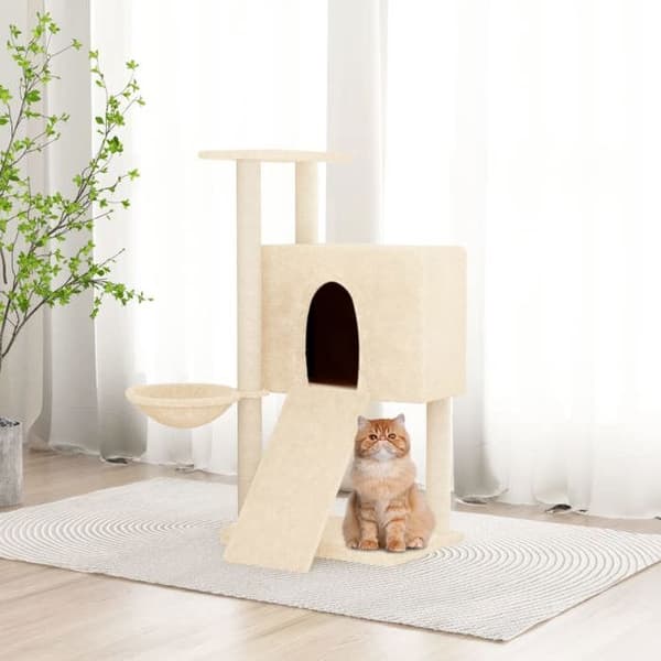 Maison Exclusive - Katte træ med sisal kløer Creme 96 cm Grädde