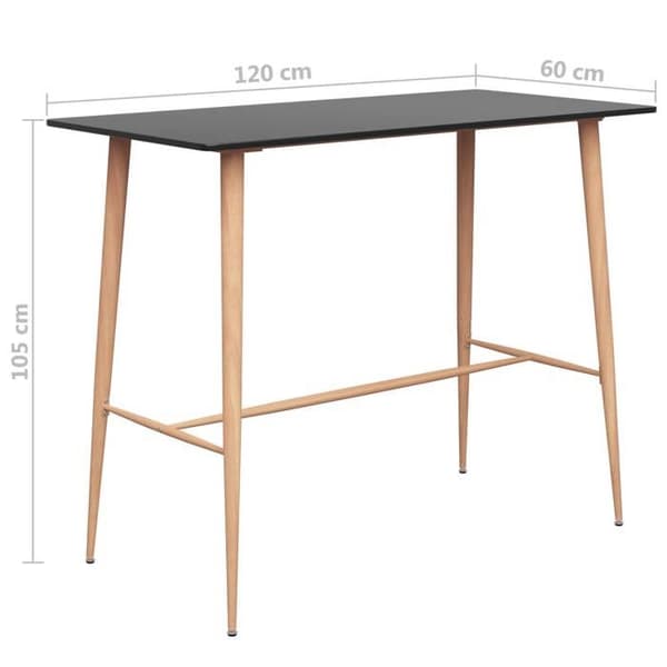 Maison Exclusive - Musta baaripöytä 120x60x105 cm