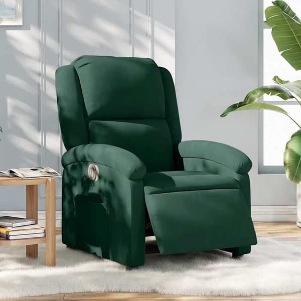 Maison Exclusive - Mørkegrøn velour elektrisk lænestol