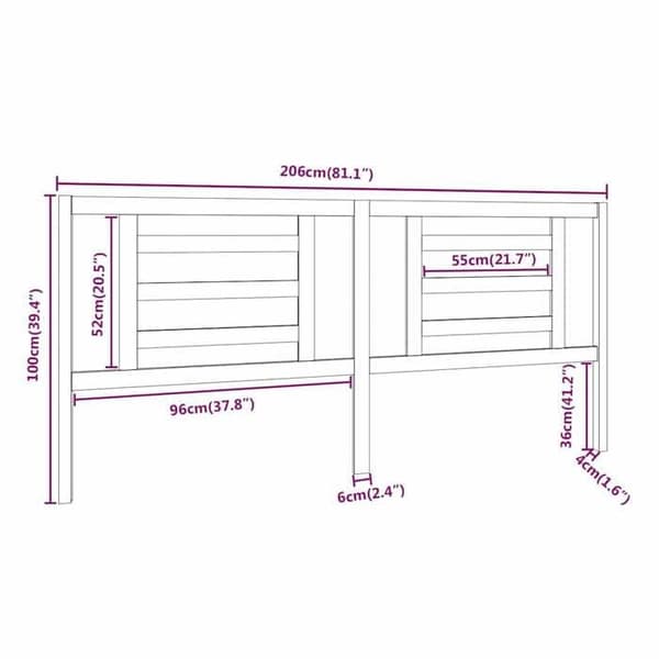 Maison Exclusive - Grå sänggavel 206x4x100 cm i massivt furu Grå