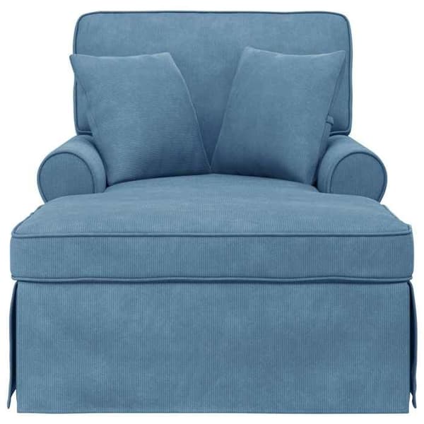 Maison Exclusive - Chaise lounge med skørt 3 pc Blå Velour