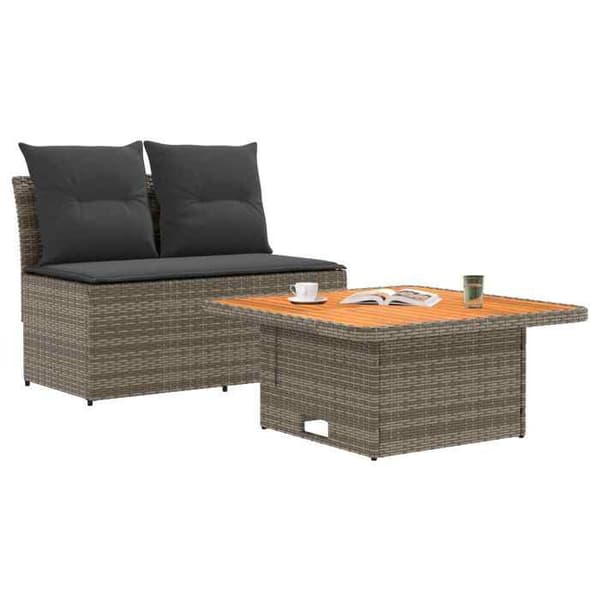 Modulsoffa - EXKLUSIV HEM - Mellan 2 delar - Fällbord - UV-beständig PE-rattan - Pulverlackerad stålram Ej specificerat