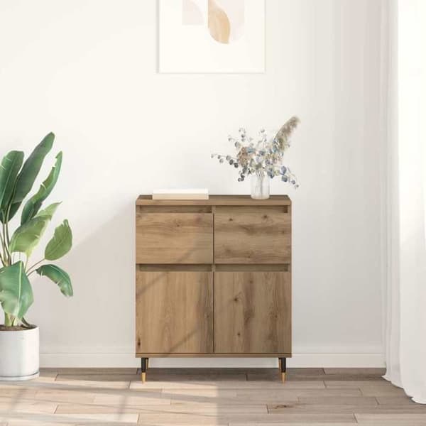 Buffé bas - EXKLUSIVT HUS - 60 x 35 x 70 cm - Ingenjörsträ - Järnfötter - Nutida stil