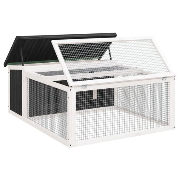 Maison Exclusive - Harmaa Clapier 117,5x97x47,5 cm massiivipuusta grå, vit, grön