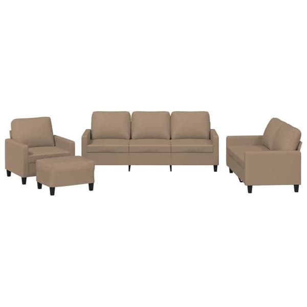 Maison Exclusive - Sæt af 4 sofaer med puder Cappuccino Simil læder