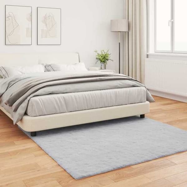 Antislipmatta - EXKLUSIV HEM - OLITE - Falsk päls polyester - Grå 160 x 160 cm - Antislip baksida Grå