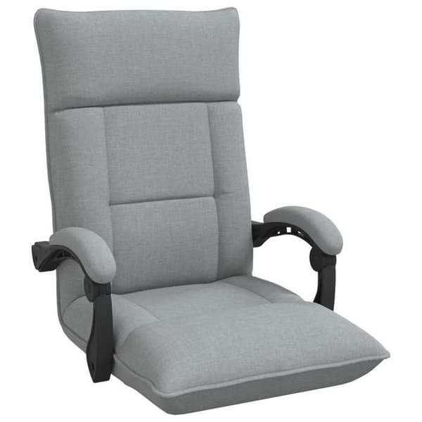 Golvstol - EXKLUSIV HEM - Justerbar - Ljusgrå - 100% polyester - Ryggstöd 90–180° Ljusgrått