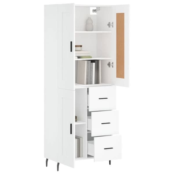Maison Exclusive - Buffé hög Vit 69,5x34x180 cm Ingenjörsträ Vit