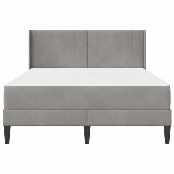 Maison Exclusive - Sängram med madrass Ljusgrå 140 x 190 cm Sammet