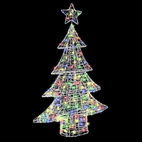 Maison Exclusive - Julgran 100 LED Multicolor 120 cm Akryl Flerfärgad