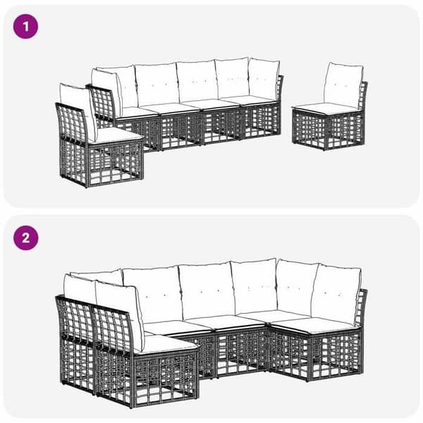 Maison Exclusive - Utomhussoffor Set Svart Polyester