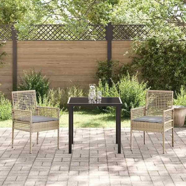 Maison Exclusive - Puutarhatuoli 2 kpl Beige polyrottinki