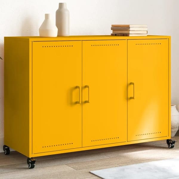 Maison Exclusive - Buffé gul senap 100,5x39x72 cm stål