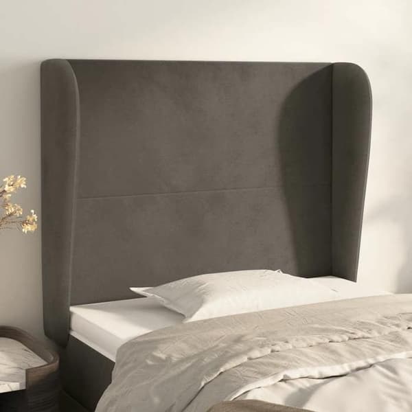 Maison Exclusive - Päätylevy korvilla Tummanharmaa 83x23x118/128 cm Sametti