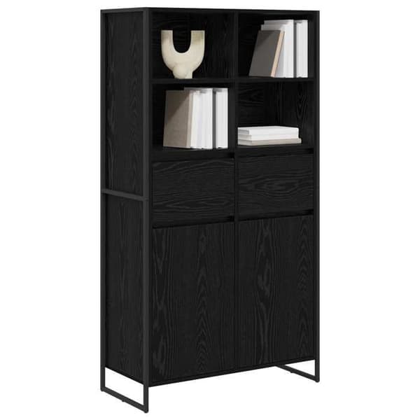 Maison Exclusive - Buffet Sort egetræ 81 x 36 x 150,5 cm Ingeniørtræ
