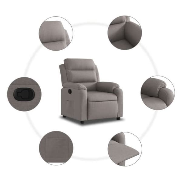 Maison Exclusive - Recliner Fåtölj Taupe Tyg