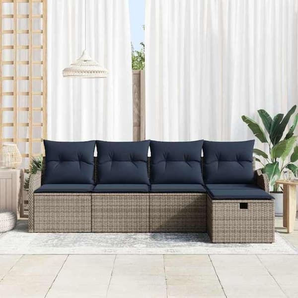Maison Exclusive - 5-delars trädgårdsoff-set 4-sits