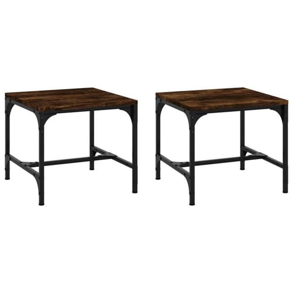 Maison Exclusive - 2 stk. sideborde Røget eg 40x40x35 cm Ingeniørtræ