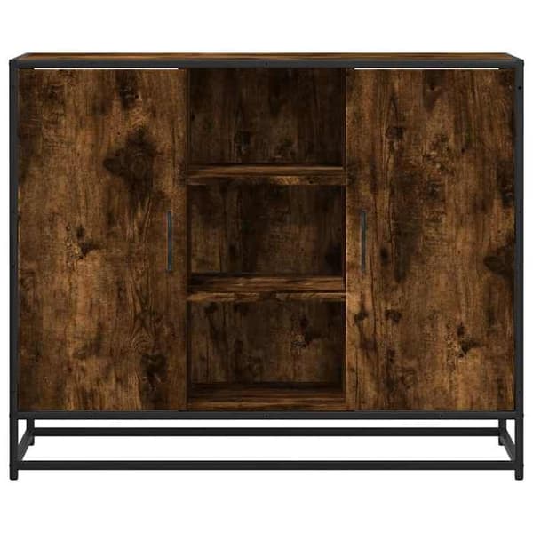 Maison Exclusive - Buffé ek rökig 92x35x76 cm ingenjörsträ