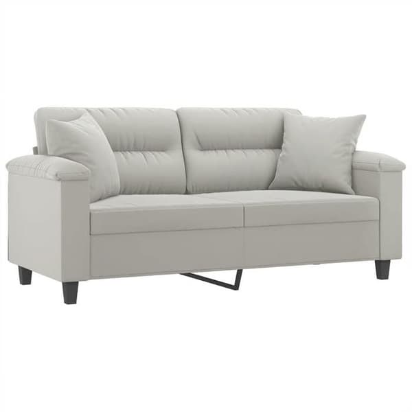 Maison Exclusive - Soffa 2 platser med ljusgrå kuddar 140 cm