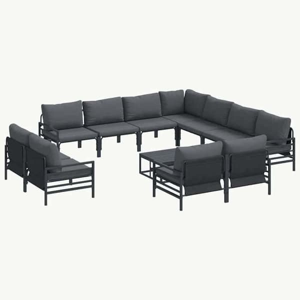 Maison Exclusive - Sæt af 12 pc have-sofa i sort stål Svart